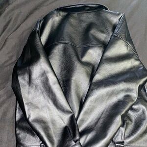 Never worn over sized leather jacket